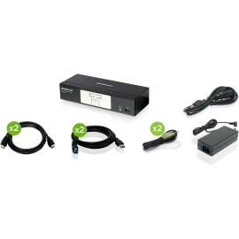 IOGEAR 2-Port 4K KVMP Switch with HDMI Connection, USB 3.0 Hub, and Audio (TAA), 2 Computer(s), 1 Local User(s), 4096 x 2160, 5 x USB