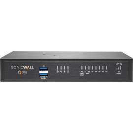 SonicWall TZ270 High Availability Firewall, 8 Port, 10/100/1000Base-T, Gigabit Ethernet, DES, 3DES, MD5, SHA-1, AES (128-bit), AES (192-bit), AES (256-bit)