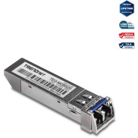 TRENDnet SFP Single Mode LC Module (20km/ 12.4 mi), TEG-MGBS20, Data Rates up to 1.25Gbps, 1310nm Single Mode, IEEE 802.3z Gigabit Ethernet, ANSI Fiber Channel Compliant, Lifetime Protection, SFP Single Mode LC Module (20km)