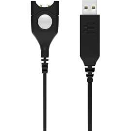 EPOS ,  SENNHEISER Adapter Cable USB to ED USB-ED 01, 7.22 ft Easy Disconnect/USB Audio/Data Transfer Cable for Audio Device, Headset, PC, Sound Card, First End: 1 x Easy Disconnect, Second End: 1 x USB Type A