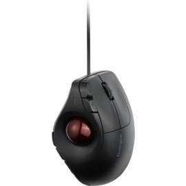 Kensington ProFit Ergo Vertical Wired Trackball, Cable, Red, Black, 1 Pack, USB