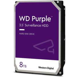 Wd Western Digital Purple WD84PURZ 8 TB Hard Drive, 3.5" Internal, SATA (SATA/600), Conventional Magnetic Recording (CMR) Method, Video Surveillance System Device Supported
