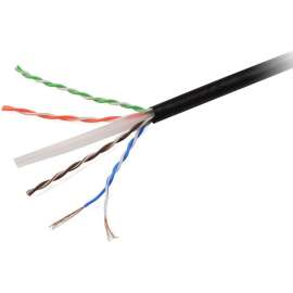 4XEM 1000 ft Roll Black Cat6 Stranded CM-Rated For In-Wall Use, 1000 ft Category 6 Network Cable for Network Device, Home Theater System, Desktop Computer, Patch Panel, First End: Bare Wire, Second End: Bare Wire, CM, CMR