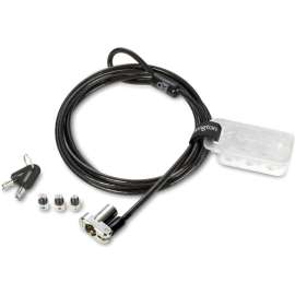 Kensington Universal 3-in-1 Keyed Laptop Lock, Carbon Steel, Plastic, 6 ft, For Notebook