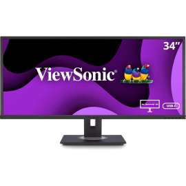 ViewSonic VG3456 34 Inch 21:9 UltraWide WQHD 1440p Monitor with Ergonomics Design USB C Docking Built-In Gigabit Ethernet for Home and Office, 34" 21:9 Docking Monitor, MVA technology, QHD 3440 x 1440p, 1.07 Billion Colors