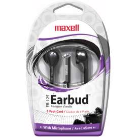 Maxell On-Earbud with MIC, Mini-phone (3.5mm), Wired, Earbud, In-ear
