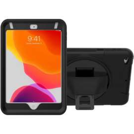 Cta Digital Inc. CTA Digital Protective Case with Built-in 360 Rotatable Grip Kickstand for iPad Mini - Impact Resistant, Drop Resistant, Bump Resistant - Silicone Body - Hand Strap, Carrying Strap - 8.4" Height x 8" Width x 0.7" Depth - 1 Pack