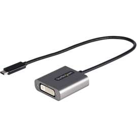 StarTech.com USB C to DVI Adapter, 1920x1200p, USB Type-C to DVI-D Adapter Dongle, USB-C to DVI Display/Monitor Video Converter, 12" Cable, USB-C to DVI-D adapter/converter single-link (DVI-I connector digital only), 4K 30Hz (on monitors/displays with HDM