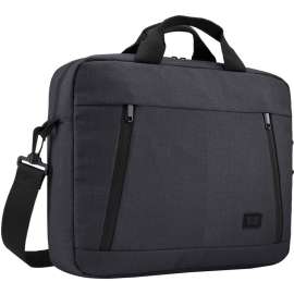Case Logic Huxton HUXA-214 Carrying Case (Attaché) for 14" Notebook, Accessories, Tablet PC, Black, Polyester Body, Shoulder Strap, Luggage Strap, Handle, 12.4" Height x 2.8" Width x 15.4" Depth