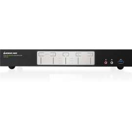 IOGEAR 4-Port 4K Dual View KVMP Switch with HDMI Connection, USB 3.0 Hub and Audio, 4 Computer(s), 2 Local User(s), 4096 x 2160, 1 x Network (RJ-45)