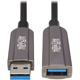 Tripp Lite USB-A Fiber Active Optical Cable Extension Repeater CL3 M/F 15M, 49 ft Fiber Optic Data Transfer Cable for Computer, Server, External Hard Drive, Surveillance Camera, Hub, Wall Charger, Home Theater System, Notebook, First End: 1 x Type A Male
