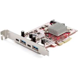 StarTech.com 4-Port USB PCIe Card, 10Gbps USB PCI Express Expansion Card with 2 Controllers, 2x USB-C & 2x USB-A ports (USB 3.2 Gen 2), 4 Port USB PCIe Card (USB 3.1 Gen 2), 2x ASM3142 controllers up to 20Gbps total, PCI Express expansion card; 10Gbps 2x