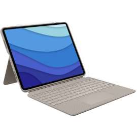 Logitech Combo Touch Keyboard/Cover Case (Folio) for 12.9" Apple, Logitech iPad Pro (5th Generation) Tablet - Sand - Scrape Resistant, Bump Resistant, Slip Resistant - Woven Fabric, Plastic Body - 8.9" Height x 0.7" Width x 11.2" Depth