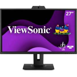 ViewSonic VG2740V 27 Inch 1080p IPS Video Conferencing Monitor with Integrated 2MP Camera, Microphone, Speakers, Eye Care, Ergonomic Design, HDMI DisplayPort VGA Inputs for Home and Office, 27" Webcam Monitor, IPS Panel, Full HD 1920 x 1080p, 16.7 Million