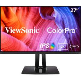 ViewSonic VP2756-2K 27" ColorPro 1440p IPS Monitor with 60W Powered USB C, sRGB and Pantone Validated, 27" ColorPro Monitor, IPS Technology, QHD 2560 x 1440p, 16.7 Million Colors