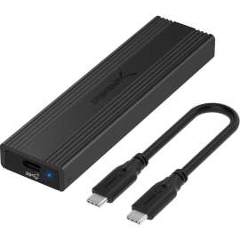 Sabrent Drive Enclosure M.2, SATA, PCI Express NVMe, USB 3.2 Type C Host Interface, UASP Support Portable, Black, 1 x SSD Supported