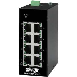 Tripp Lite Ethernet Switch Unmanaged 8Port Industrial DIN Mount 10/100 Mbps, 8 Ports, Fast Ethernet, 10/100Base-T, TAA Compliant