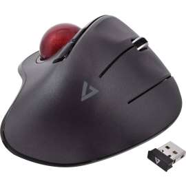 V7 Vertical Ergonomic Trackball Mouse, Wireless 6 Button Auto-speed Dpi, Ergo, Optical, Wireless, 2.40 GHz, 1200 dpi
