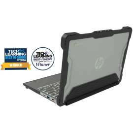 Max Cases MAXCases Extreme Shell-S Chromebook Case - For HP Chromebook - Textured Grip - Black/Clear - Drop Resistant, Scratch Resistant, Impact Resistant, Damage Resistant, Bacterial Resistant, Anti-slip - Polycarbonate, Thermoplastic, Polyurethane