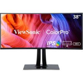 ViewSonic VP3881a 38" ColorPro 21:9 Curved WQHD+ IPS Monitor with 90W Powered USB C, RJ45 and sRGB, 38" Curved ColorPro Monitor, In-plane Switching (IPS) Technology, WQHD+ 3840 x 1600, 300 Nit