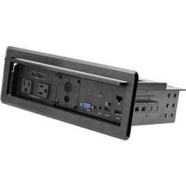 StarTech.com Conference Table Box for AV Connectivity & Charging, 4K HDMI/DP or VGA, GbE, Audio, Power Center w/ 2x USB & 2x UL AC Outlets, Charging Station and AV Conference table connectivity for HDMI/DP/VGA laptops to connect to HDMI displays 4K 30Hz v