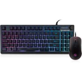 Iogear Kaliber Gaming KORONA KORE II Compact Keyboard Combo, USB Plunger Cable Keyboard, 89 Key, Black, USB Cable Mouse