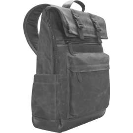 V7 Elite CBXT16-CANVAS Carrying Case (Backpack) for 15.6" to 16" Notebook, Black, Weather Resistant, Water Resistant Bottom, Moisture Resistant, Cotton, Waxed Canvas Body, Shoulder Strap, Trolley Strap
