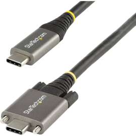 StarTech.com 3ft 1m Side Screw Locking USB C Cable 10Gbps, USB 3.1 Gen 2 Type-C Cable, 5A/100W PD, DP Alt Mode, Dual Screw Lock USB-C Cord, 3.3ft/1m Side Screw Locking USB-C cable 10Gbps; USB 3.2/3.1 Gen 2; 100W (5A) PD 3.0 charging; DP 1.2 Alt mode (4K 6