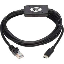 Tripp Lite USB C to RJ45 Serial Rollover Cable Cisco Compatible M/M 6ft, 6 ft Serial/USB Data Transfer Cable for Modem, Router, Network Firewall, Switch, Computer, Notebook, Network Appliance, First End: 1 x USB Type C, Male, Second End: 1 x RJ-45