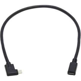 Tripp Lite USB-C Extension Cable (M/F), USB 3.2 Gen 2 (10Gbps), Thunderbolt 3 Compatible, Right-Angle Plug, 20 in. (0.5 m), 1.67 ft Thunderbolt 3 Data Transfer Cable for MacBook Pro, Chromebook, Notebook, Computer, Dock, Smartphone, Docking Station, Wall 