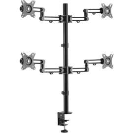 Tripp Lite TV Monitor Flex-Arm Desktop Clamp Quad-Monitor 13-27in Displays, 4 Display(s) Supported, 13" to 27" Screen Support, 70.55 lb Load Capacity, 100 x 100, 75 x 75 VESA Standard