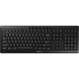 CHERRY STREAM Wireless Black Keyboard, Full Size, Whisper Quiet Key Strokes, Status LEDs, AES-128 Bit Encryption