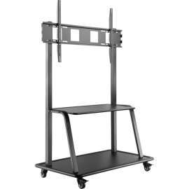 V7 Ultra Heavy Mobile TV Cart, Up to 60in to 105in Displays, 330lbs/150kg Capacity, Steel, 46.3" Length x 26.6" Width x 72.8" Height