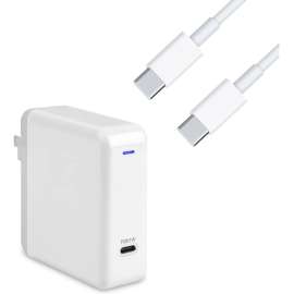 4XEM Charging Kit Compatible for MacBook Pro, White 61W USB-C Wall-mounted charger 6FT/2M USB-C to USB-C Cable M/M USB 3.1 Gen 2 10Gbps