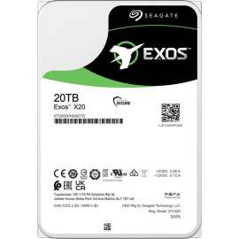 Seagate Exos X20 ST20000NM007D 20 TB Hard Drive, Internal, SATA (SATA/600), Conventional Magnetic Recording (CMR) Method, Storage System, Video Surveillance System Device Supported