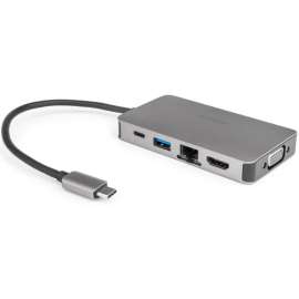 Rocstor Premium USB-C Multiport Adapter + PD Charging - Premium USB-C Multiport Adapter + PD Charging - USB 3.1 Type-C Dock - USB-C to 4Kx2K @ 30Hz HDMI - 1080p VGA Up to 1920x1200 @60Hz - HDMI and VGA work simultaneously under SST Mode - Two (2) US