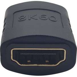Tripp Lite HDMI Coupler UHD 8K 60Hz 4:4:4 High Dynamic Range F/F Black, 7680 x 4320 Supported, Gold Connector, Gold Contact, Black