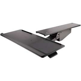 StarTech.com Under Desk Keyboard Tray, Height Adjustable Keyboard and Mouse Tray (10" x 26"), Ergonomic Computer Keyboard Tray w/Mouse Pad, Adjustable under desk keyboard tray (10x26in) fits full size computer keyboard and mouse (4.4lb capacity), Spring-a