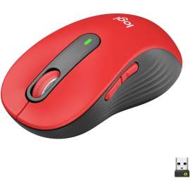 Logitech Signature M650 L Mouse, Optical, Wireless, Bluetooth/Radio Frequency, Red