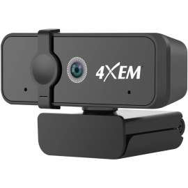 4XEM Webcam, 3 Megapixel, 30 fps, Black, USB 2.0 Type A