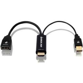IOGEAR 4K @60Hz HDMI to DisplayPort Adapter, DisplayPort/HDMI/USB A/V Cable for Audio/Video Device, Monitor, Notebook, Desktop Computer, Blu-ray Player, Computer, Media Player, Satellite Receiver, Home Theater System, Digital Signage Display, First End: 1