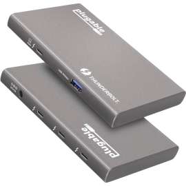 Plugable USB4 Hub, 5-in-1 Thunderbolt 4 Hub with 60W Charging, Single 8K or Dual 4K Display, 5-in-1 USB4 Hub with 60W charging, 3x USB4 / Thunderbolt 4 Ports, 40Gbps, Compatible with USB4 / Thunderbolt 4 / 3 Macs and USB4 / Thunderbolt 4 Windows, Supports