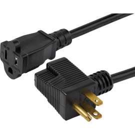 StarTech.com 3ft (1m) Piggyback Power Extension Cord, NEMA 5-15P to 2x NEMA 5-15R Cable, 16 AWG, 125V/15A, Outlet Saver Cord, UL Certified, 3ft piggyback extension cord, 1 to 2 outlet saver power cord reduces wear/tear, Attach bulky adapters to power bars