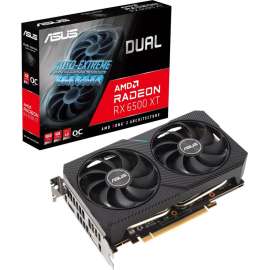 Asus AMD Radeon RX 6500 XT Graphic Card, 4 GB GDDR6, 2.65 GHz Game Clock, 2.82 GHz Boost Clock, 64 bit Bus Width