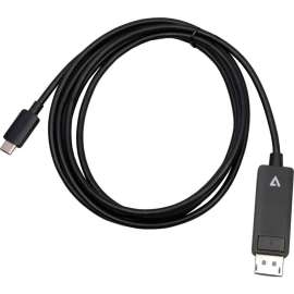 V7 USB-C Male to DisplayPort 1.4 Male 32.4 Gbps 8K/4K UHD, 6.56 ft DisplayPort/USB-C A/V Cable for Audio/Video Device, Monitor, Desktop Computer, Notebook, Tablet, First End: 1 x USB Type C, Male, Second End: 1 x DisplayPort 1.4 Digital Audio/Video