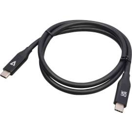 V7 USB-C Male to USB-C Male Cable USB4 40 Gbps 5A 0.8m/2.6ft Black, 2.60 ft USB-C Data Transfer Cable, First End: 1 x USB4 Type C, Male, Second End: 1 x USB4 Type C