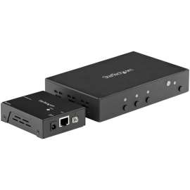 StarTech.com HDMI Extender over CAT6/5e with 3 Port Video Switch 4k 30Hz/115ft, 4K HDMI Switch Box, Video over HDBaseT with Auto Switcher, HDMI Over CAT6 Extender w/ 3 Port Switch; 4K 30Hz/115ft (35m); 1080p/230ft (70m) over CAT5e/6; Manual/Priority/Auto