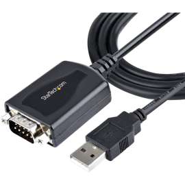 StarTech.com 3ft (1m) USB to Serial Cable with COM Port Retention, DB9 Male RS232 to USB Converter, USB to Serial Adapter, Prolific IC, Use current and legacy serial RS232 devices w/ this USB to serial cable, Use the USB to RS232 serial adapter w/ barcode