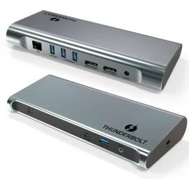 4XEM Thunderbolt 3 Dual 4K Docking Station with 60W Power Delivery, for Notebook, 60 W, Thunderbolt 3, 2 Displays Supported