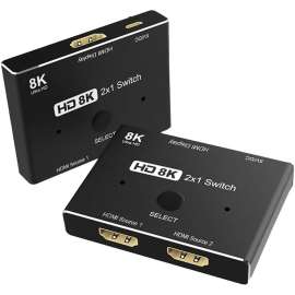 4XEM 2x1 8K 2-in 1-out HDMI Switch, 7680 x 4320, 8K, 2 x 1, Display, Home Theater System